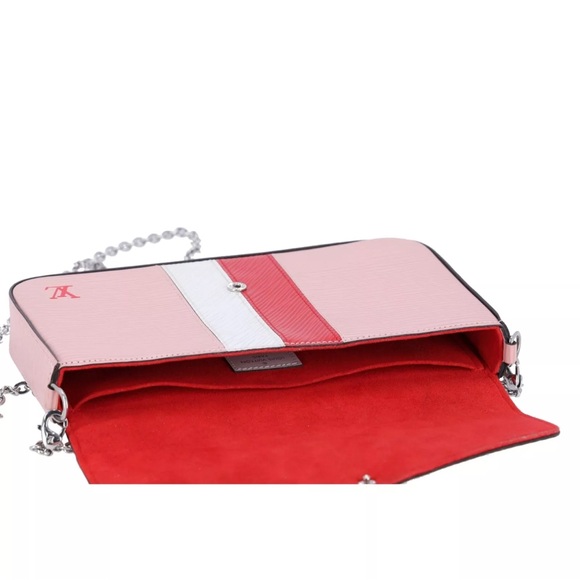 Louis Vuitton Felicie Pochette Limited Edition Pink Red White Stripe Epi Leather - Picture 12 of 12